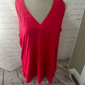 Bright pink Sleeveless V-Neck Top